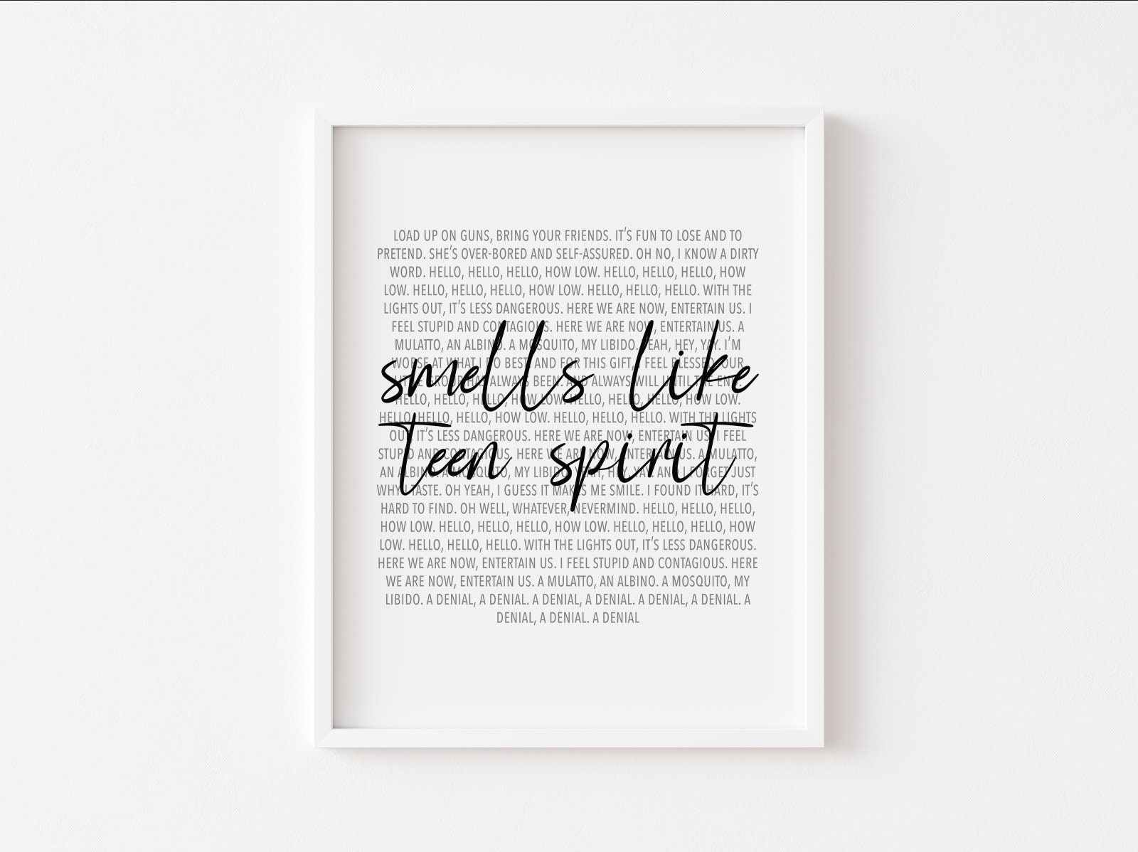 Smells Like Teen Spirit Print // Digital Download // Song - Etsy