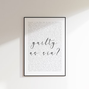 Culpado como a canção do pecado posters de &lt;br&gt; Entrega Rápida? Download digital | Imprimir letras de músicas