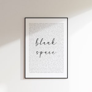 Blank Space Lyrics Print | Digital Download | Song Lyrics Wall Art | Song Lyrics Print | Music Print