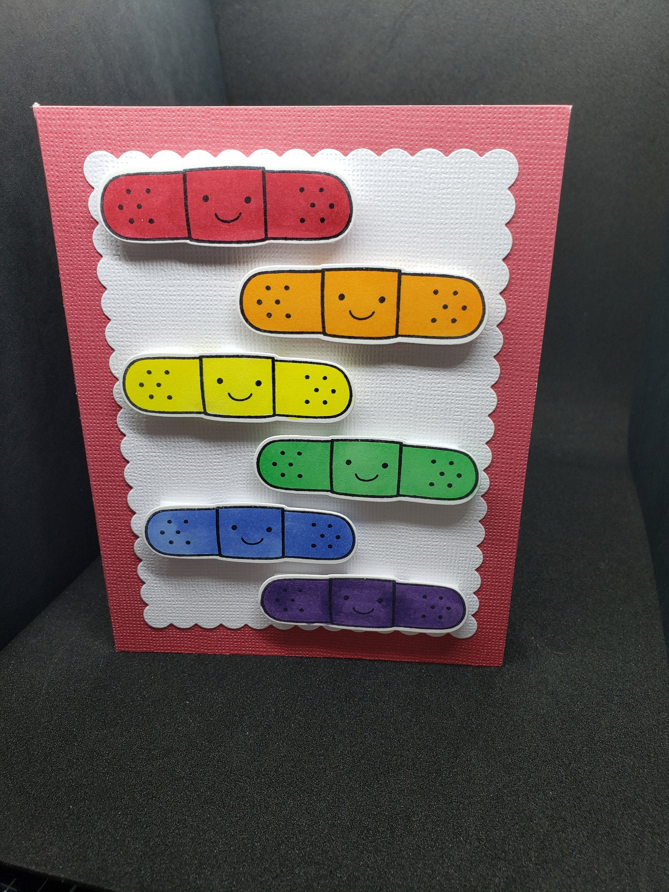 Get Well Card, Feel Better, Band Aids, Rainbow - Etsy