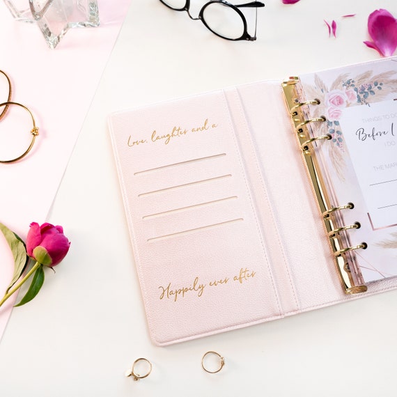 Wedding Planner Book and Organizer Pink Faux Leather Wedding