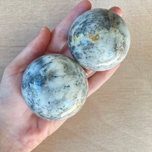 White Agate with Dendrite Sphere | Crystal | Authentic Gemstone | Crystal Ball