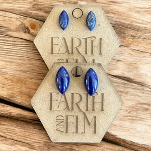 Lapis Lazuli Marquise Gemstone Stud Earrings | 6x12mm 8x16mm | Lapis Lazuli |