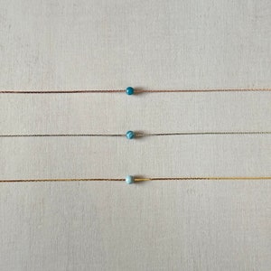 Larimar Necklace | Rose Gold | Gold | Silver | Dainty Necklace | Layering Necklace | Gemstone Necklace | Bead Necklace