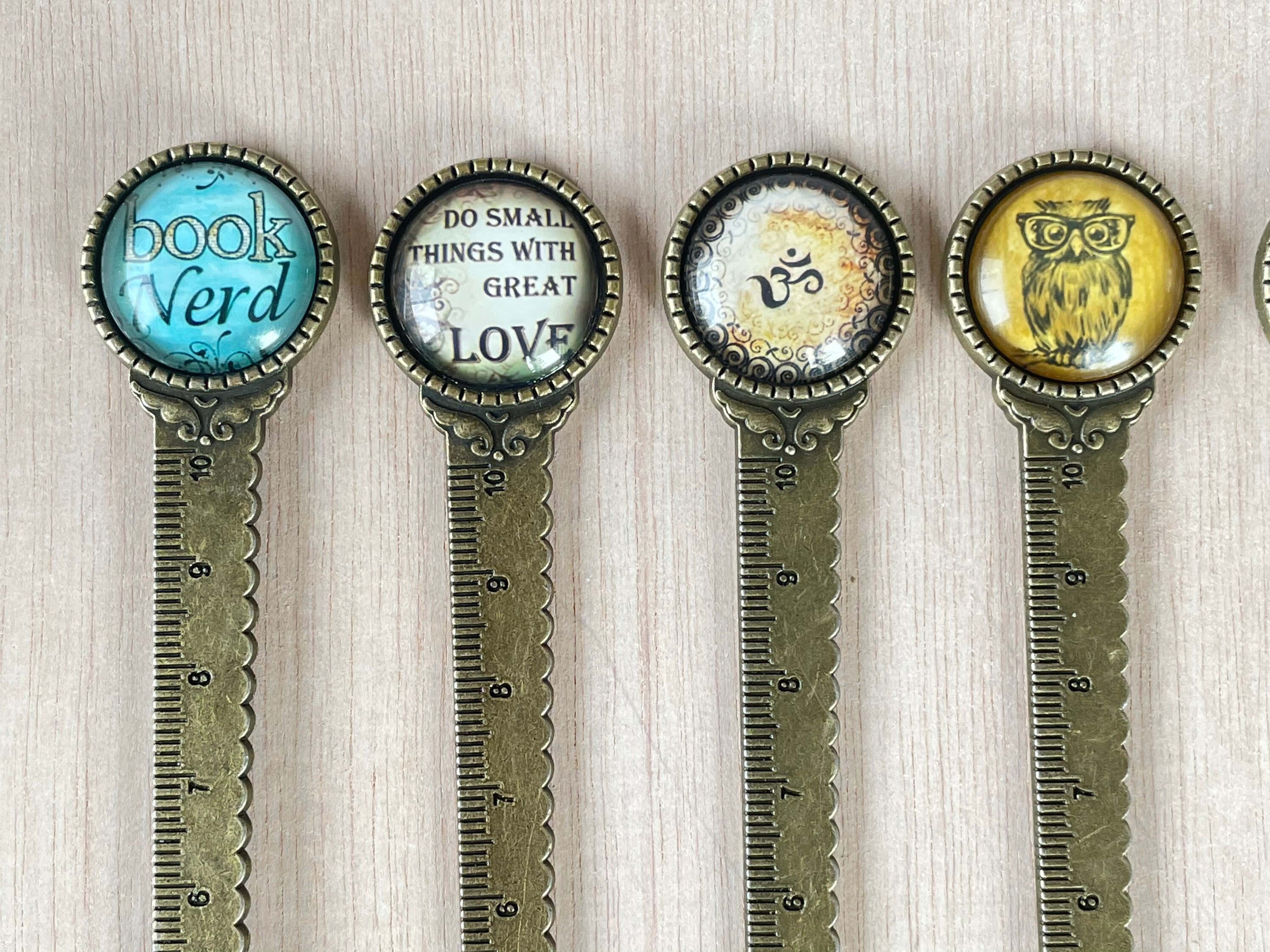 Metal Bookmark Bronze Bookmark Cabochon Etsy