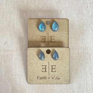 Labradorite Studs | Labradorite Pear Shape Earrings | Gemstone Earrings | Teardrop Studs | 10x14 | 8x12 | Flashy Studs