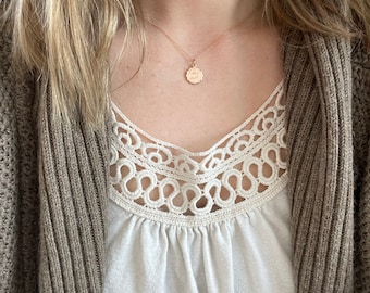 Rose Gold Zodiac Necklace | Minimalist Zodiac Pendant | Layering Necklace | Dainty Pendant | Astrology Sign Circle
