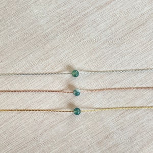 Moss Agate Necklace | Rose Gold | Gold | Silver | Dainty Necklace | Layering Necklace | Gemstone Necklace | Bead Necklace