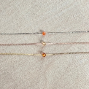 Carnelian Necklace | Rose Gold | Gold | Silver | Dainty Necklace | Layering Necklace | Gemstone Necklace | Bead Necklace