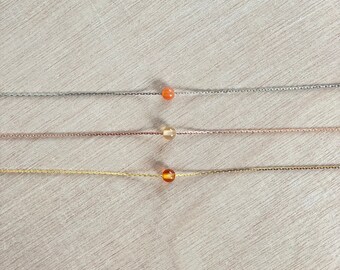 Carnelian Necklace | Rose Gold | Gold | Silver | Dainty Necklace | Layering Necklace | Gemstone Necklace | Bead Necklace
