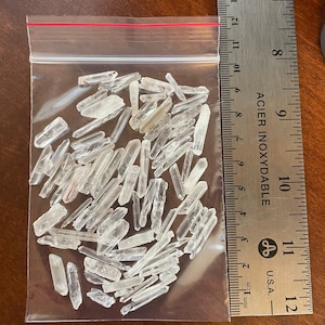 Matchstick Quartz Points | Extra Small Raw Quartz Points | Crystal Grid Gemstones | Jewelry Making Points | A Grade Quartz