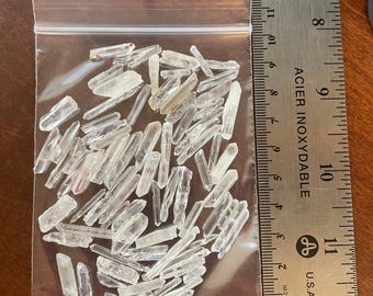 Matchstick Quartz Points | Extra Small Raw Quartz Points | Crystal Grid Gemstones | Jewelry Making Points | A Grade Quartz