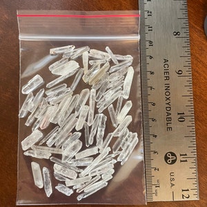 Matchstick Quartz Points | Extra Small Raw Quartz Points | Crystal Grid Gemstones | Jewelry Making Points | A Grade Quartz
