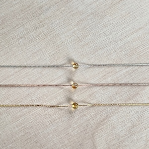 Citrine Necklace | Rose Gold | Gold | Silver | Dainty Necklace | Layering Necklace | Gemstone Necklace | Bead Necklace