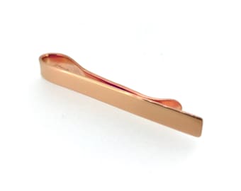 18ct Rose Gold Vermeil Tie Clip 5mm Hallmarked Tie Slide