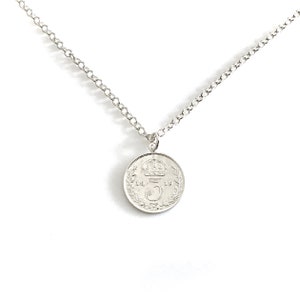 Vintage Coin Necklace Sterling Silver Antique 1919 Coin Pendant