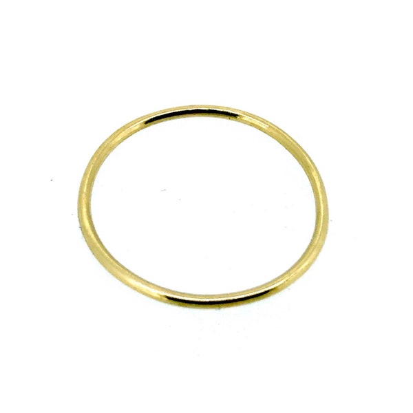 1mm Solid 18ct Yellow Gold Slim Round Wedding Band or Stacking Ring