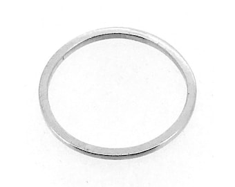 1 mm Sterling Silber Skinny Square Bandring Poliert