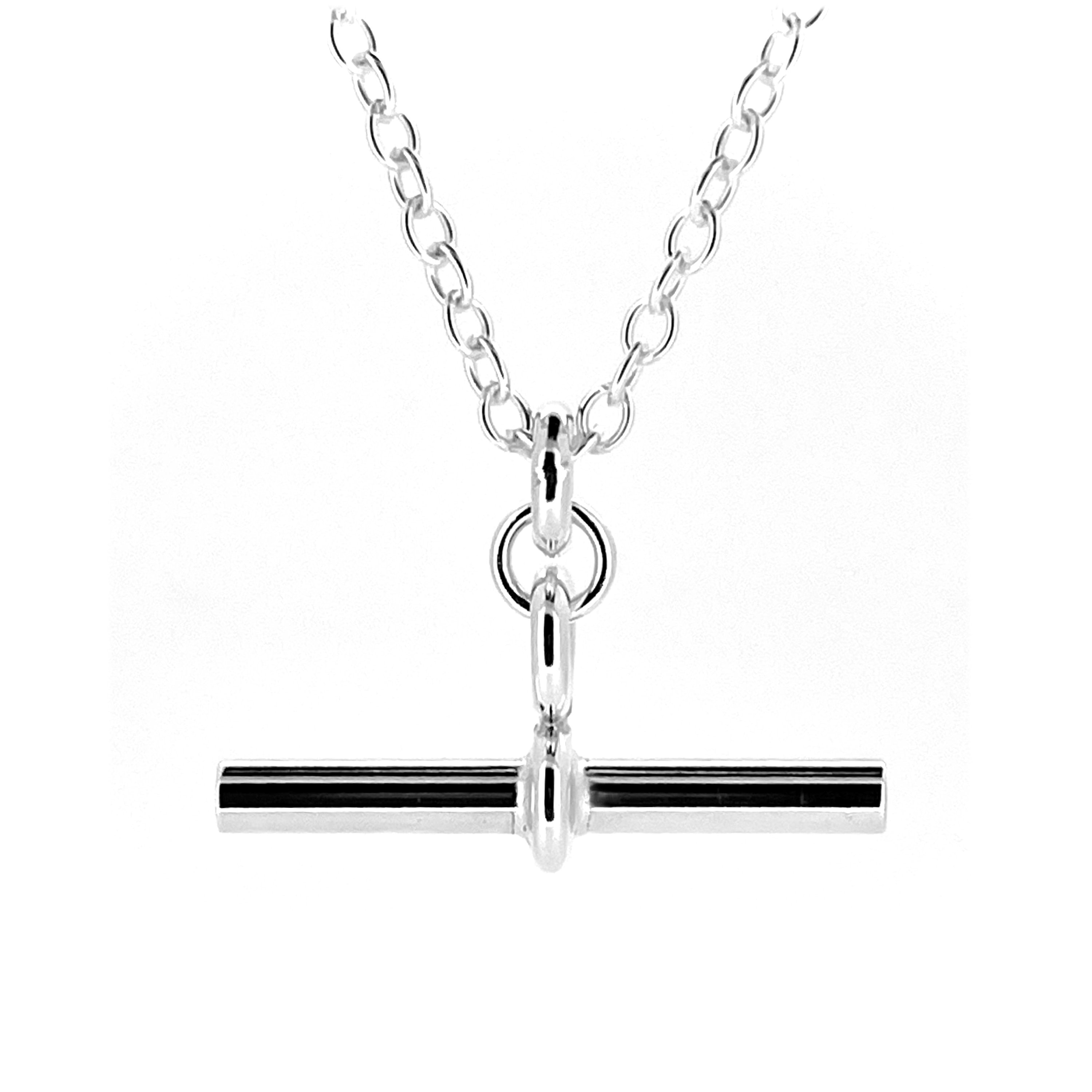 Collana con barra a T in argento sterling personalizzata: ciondolo iniziale fatto a mano - Italia