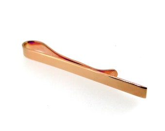 18ct Rose Gold Vermeil Tie Clip 4mm Hallmarked Tie Slide
