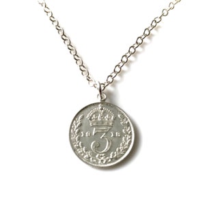 Vintage Coin Necklace Sterling Silver Antique 1918 Coin Pendant