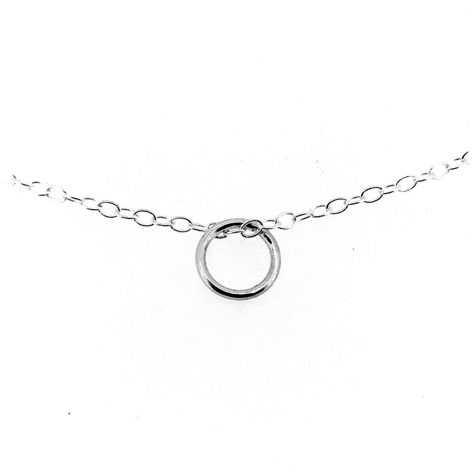Karma Necklace Sterling Silver 8mm Circle Ring Pendant Etsy