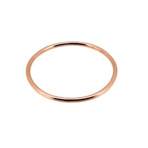 1mm 18ct Rose Gold Vermeil Slim Round Band or Skinny Stacking Ring