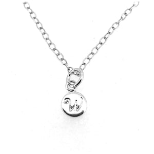 Inicial W collar pequeño 6mm personalizado carta disco colgante de plata esterlina salón de baile fuente