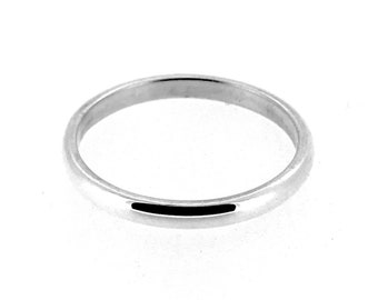 2mm スターリングシルバー D字型結婚指輪