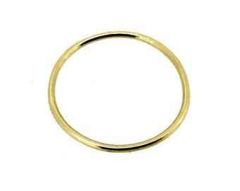 1mm Solid 9ct Yellow Gold Slim Round Wedding Band Skinny Stacking Ring