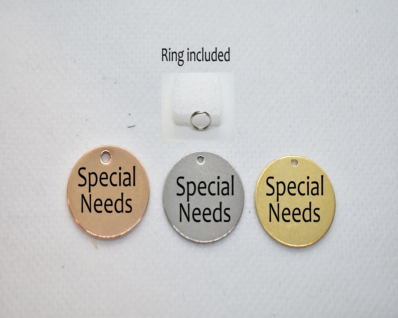 SSC Special Needs Custom Engraved stainless Steel Gold Silver Rose Gold Personalized pet ID tag Cats Dogs Special needs custom tag