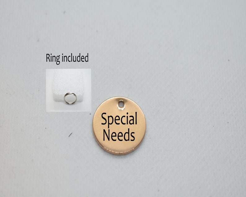 SSC Special Needs Custom Engraved stainless Steel Gold Silver Rose Gold Personalized pet ID tag Cats Dogs Special needs custom tag