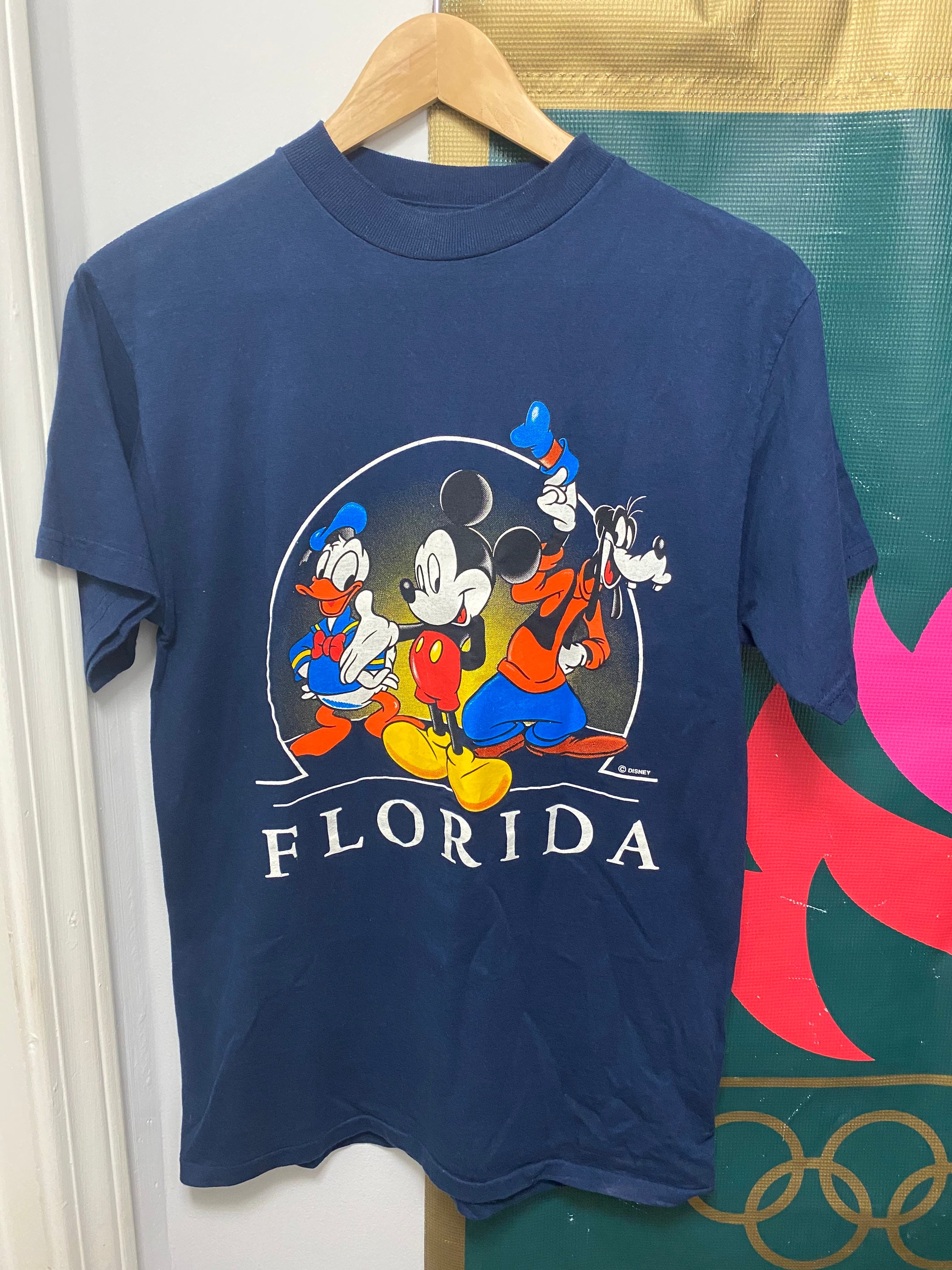 Vintage jaren '80 Disney Mickey Mouse en Donald Duck Miami vice crop top single stitch t shirt Kleding Meisjeskleding Tops & T-shirts T-shirts T-shirts met print 