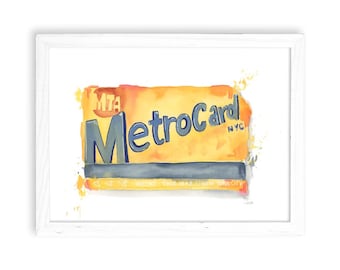 MetroCard - Watercolor Home Decor / Kitchen