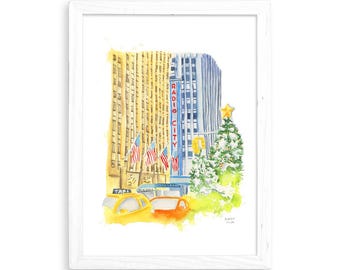 Radio City Hall - Watercolor Home Decor / Kitchen