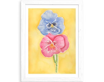 Pansies - Watercolor Home Decor / Kitchen