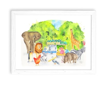 Bronx Zoo - Watercolor Home Decor / Kitchen