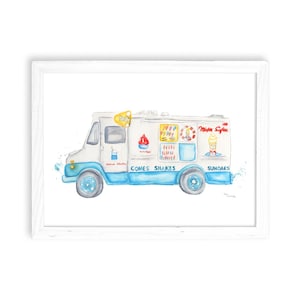 Mister Softee Ice Cream Truck - Watercolor Home Decor / Kitchen