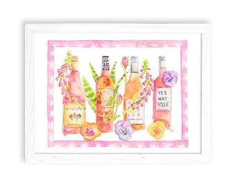 Rose (Talavera Style) - Watercolor Print for Home Decor / Kitchen