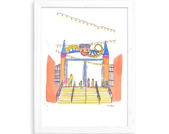 Coney Island - Watercolor Print for Home Decor / Kitchen