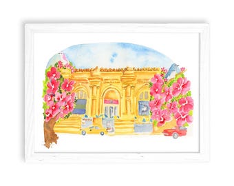 The Met - Watercolor Print for Home Decor / Kitchen