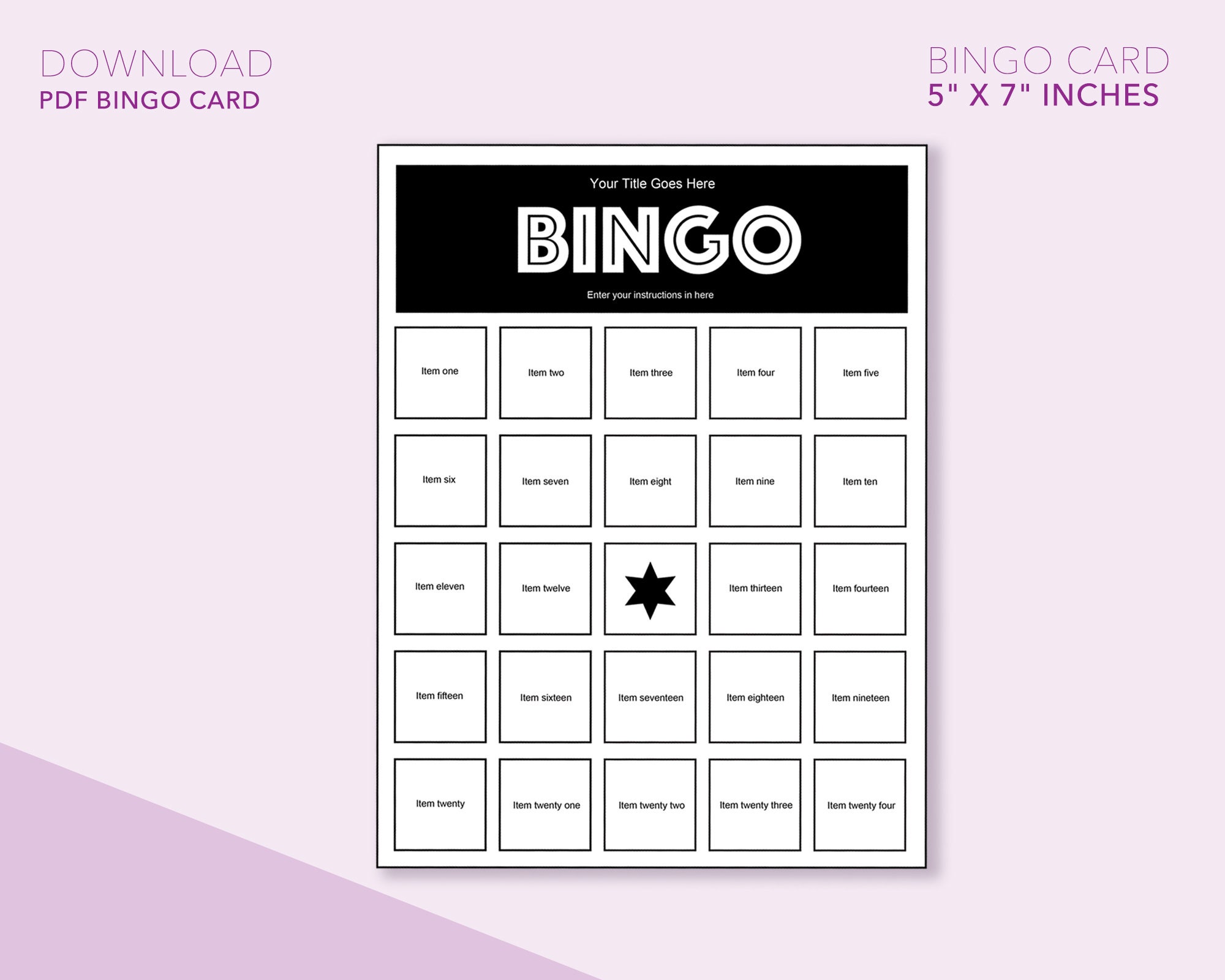 Bingo Card. Create Your Own Custom Game. Automatically Etsy
