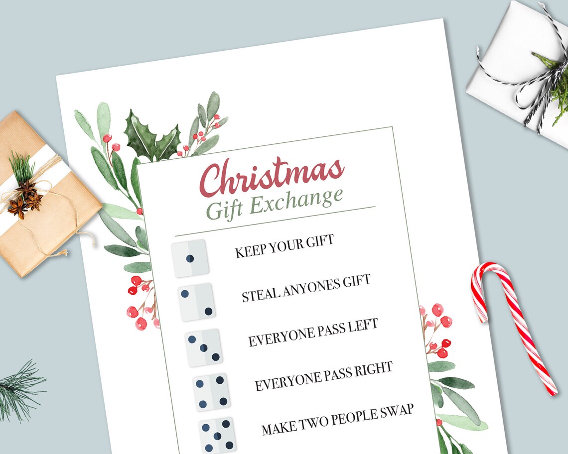 Christmas gift exchange game 8.5 X 11 Christmas | Etsy