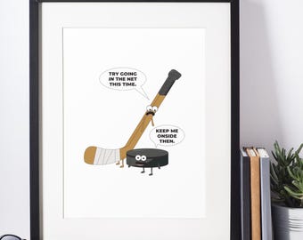 Affiche artistique Rink Rants Hockey, 8x10, encadrée (11x14)