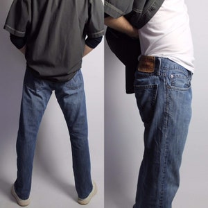 Levi s beunruhigt gerade Bein Jeans | mittelblau