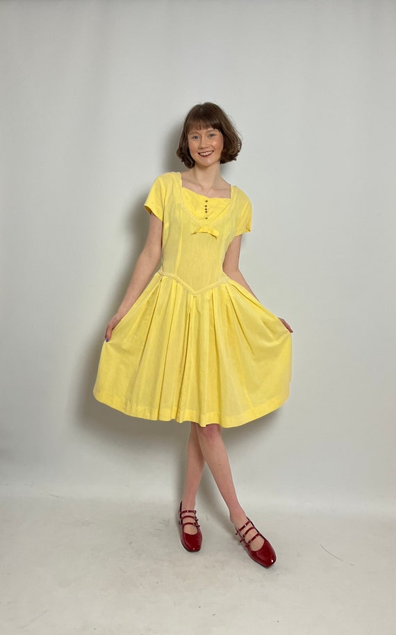 1950s yellow sun dress - image 8