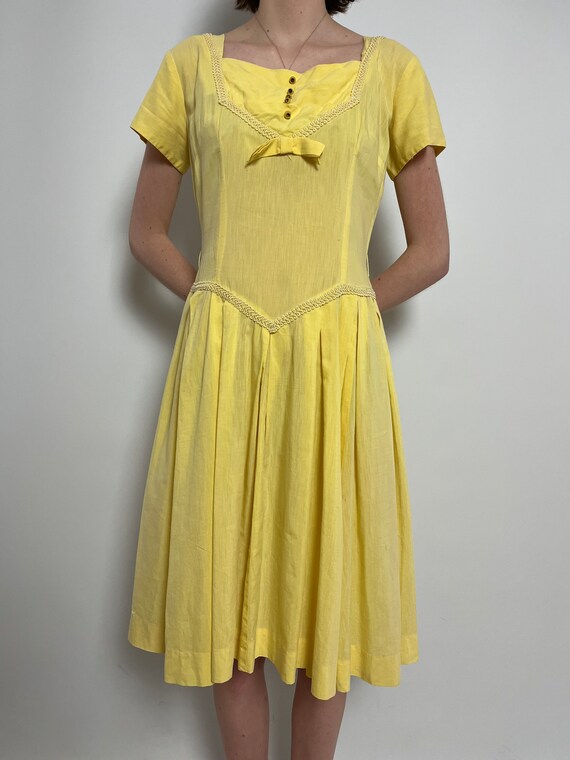1950s yellow sun dress - image 7