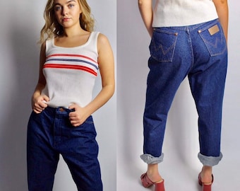 Wrangler hoch taillierte Mama Jeans | Dunkelblau