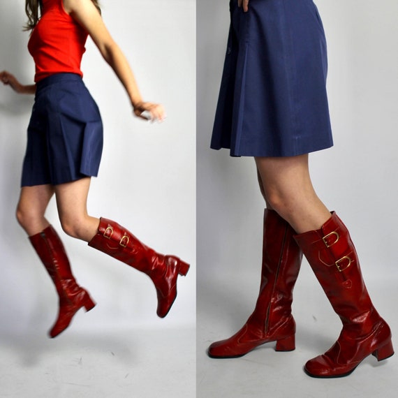 Original 1960s Red knee high boots