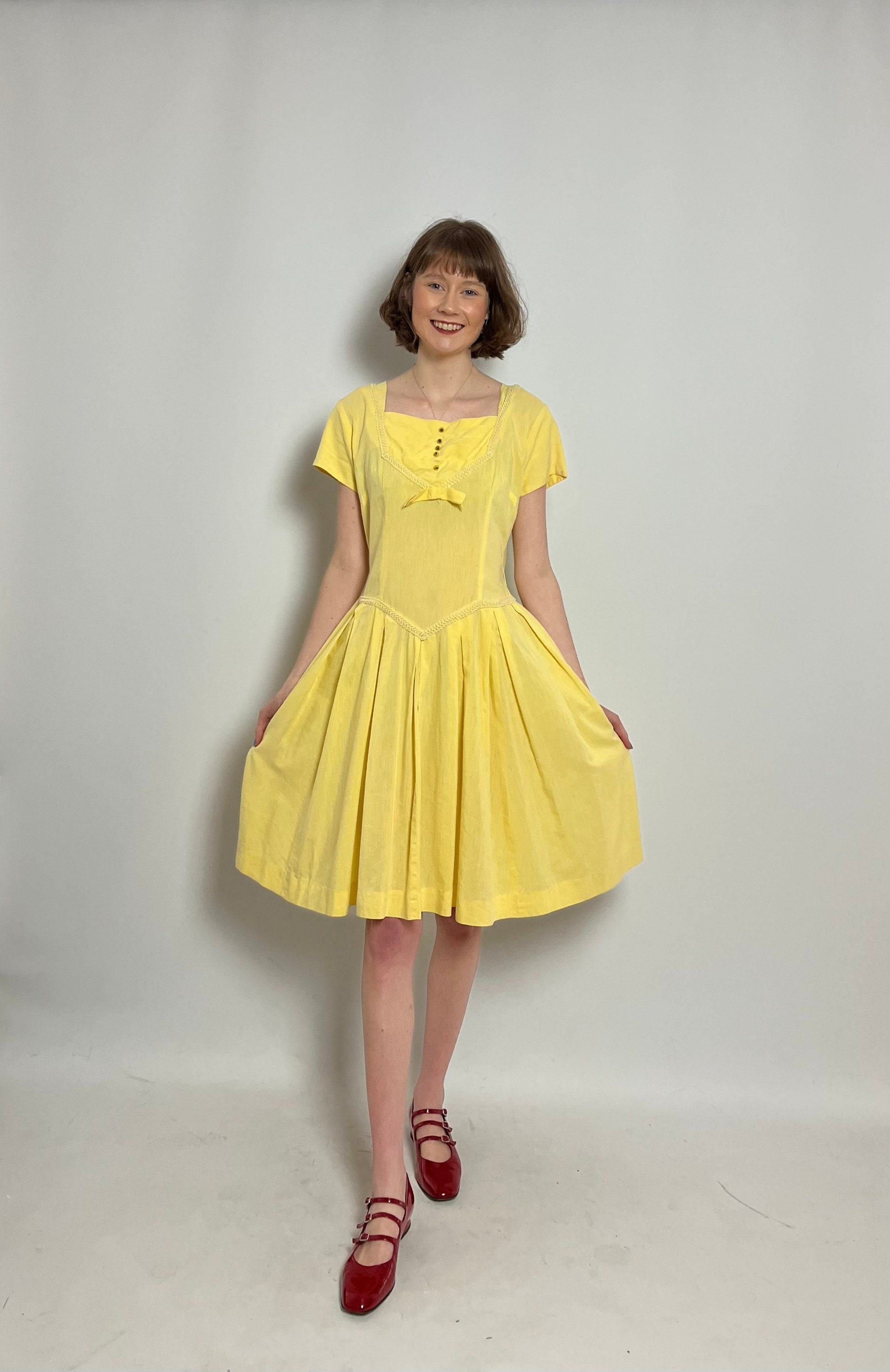 1950s yellow sun dress